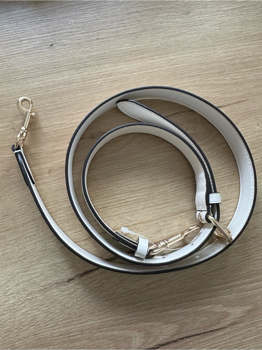 Coach White Leather Strap with Gold Hardware